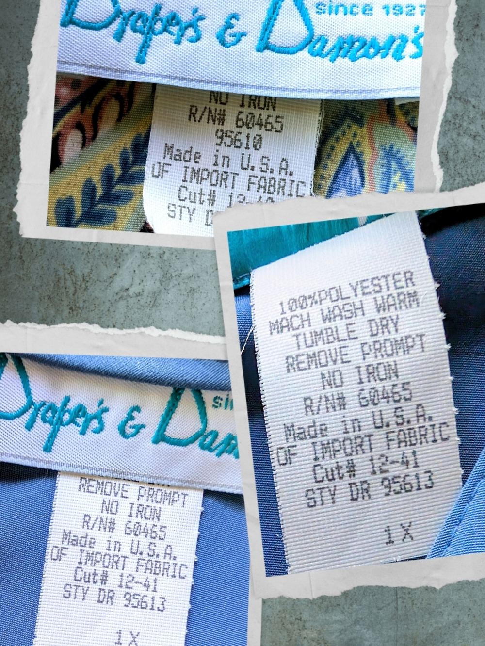DRAPER'S & DAMON'S Paisley Blazer with Solid Blue Top and Pant Set - 1X - Picture 2 of 13